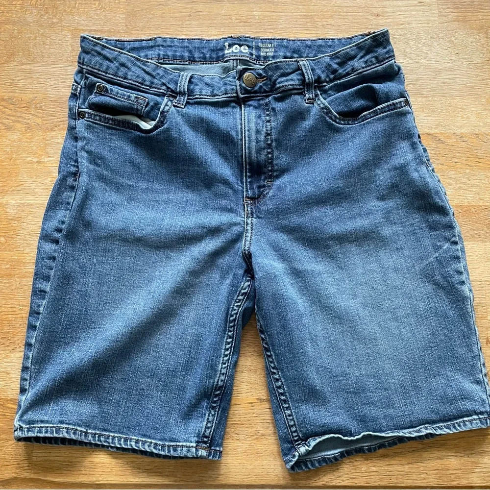 Lee Mid Rise Bermuda Denim Shorts - Picture 1 of 9